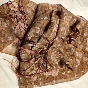 Floral Brown and Pink Scarf